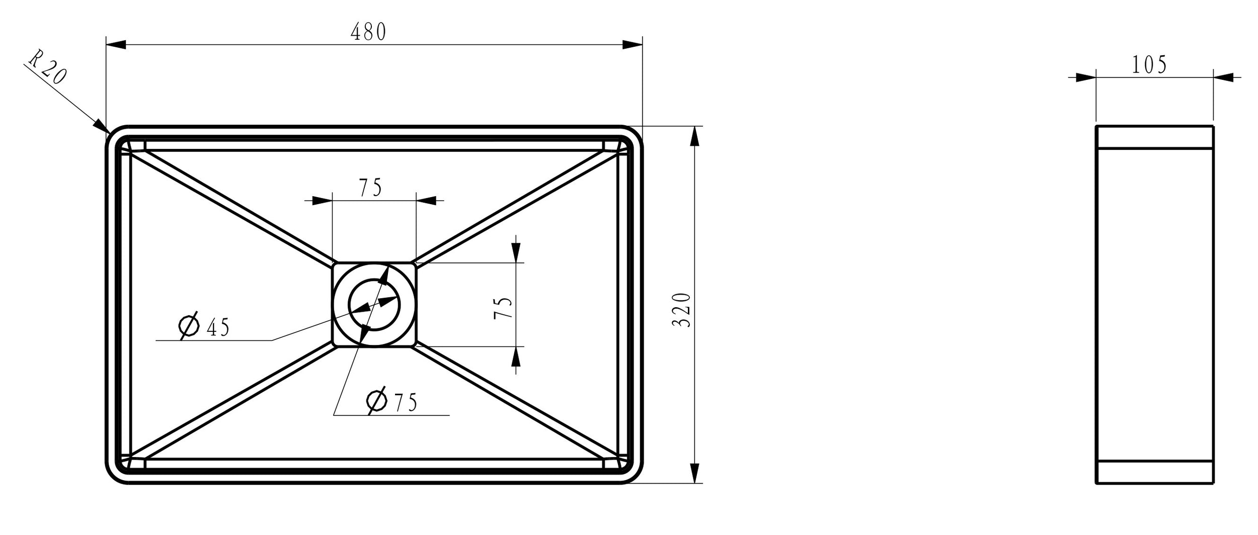 Umyvadlo na desku AQUA