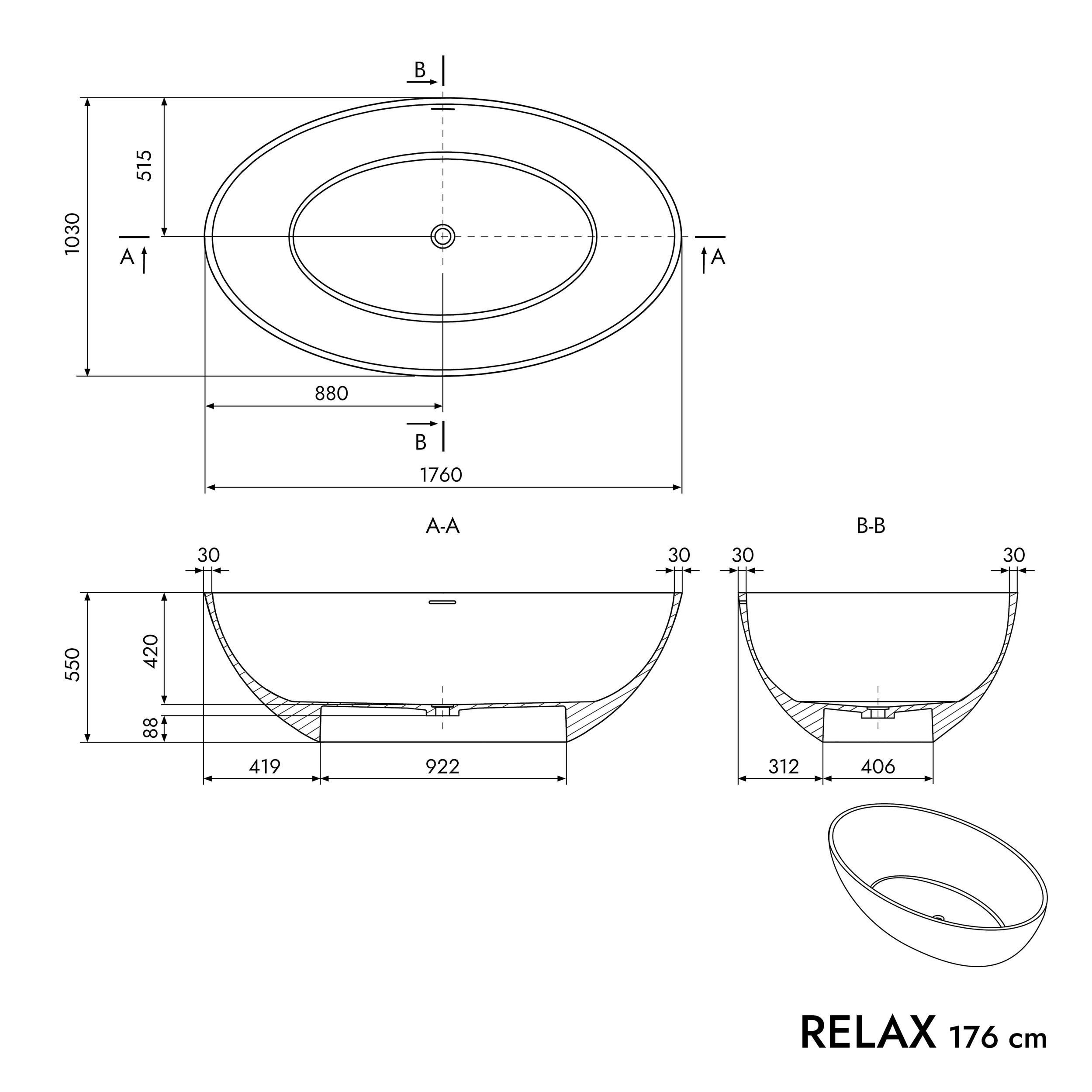 Volně stojící vana RELAX