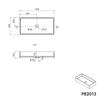 Umyvadlo na desku PB2013 - minerální odlitek - 80 x 40 x 14,5 cm - bílá matná