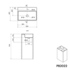 Volně stojící umyvadlo PB2022 - minerální odlitek - 60 x 42 x 90 cm - bílá