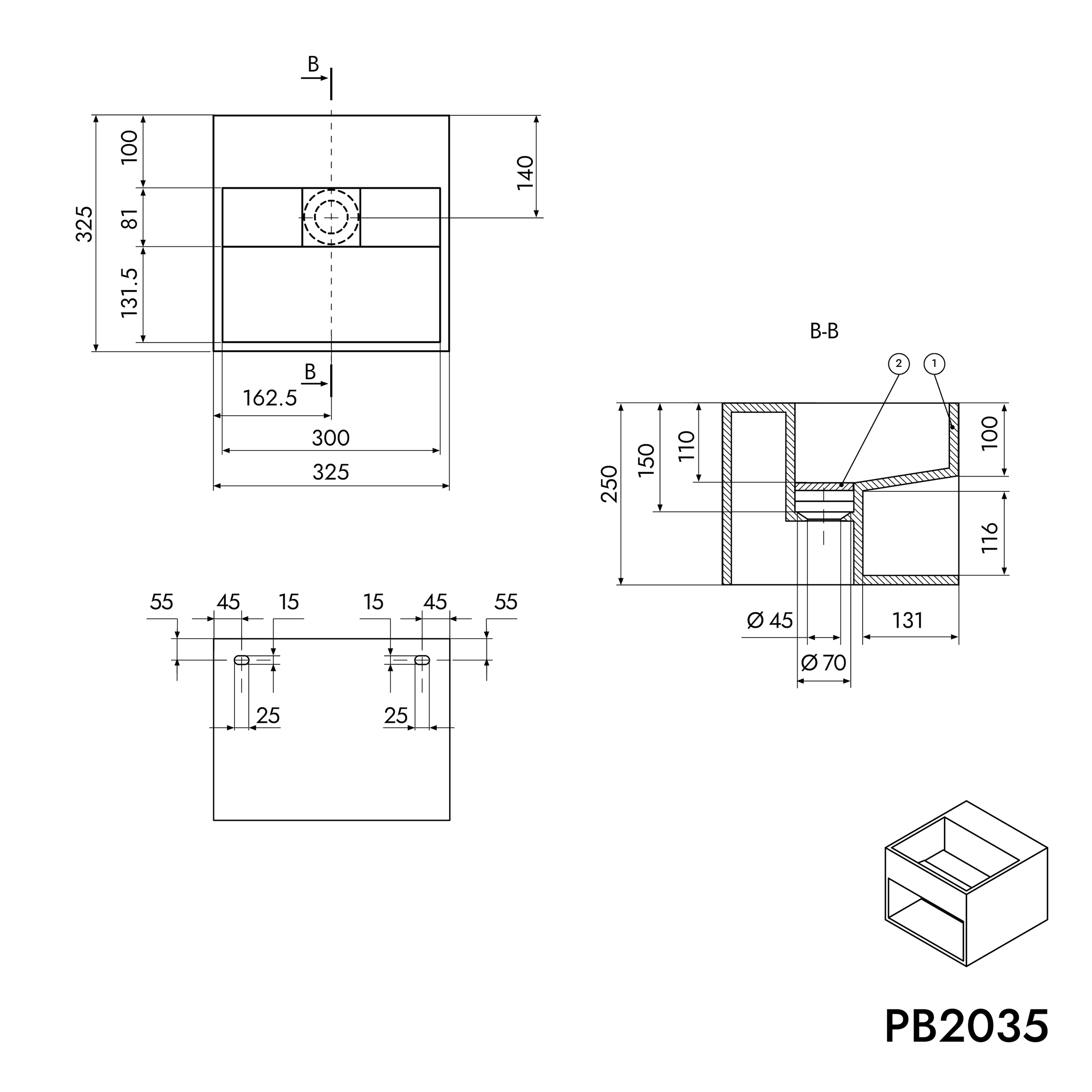 Nástěnné umyvadlo PB2035