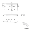 Umyvadlo na desku TWG07 - minerální odlitek (Pure Acrylic) - 120 x 40 x 15 cm