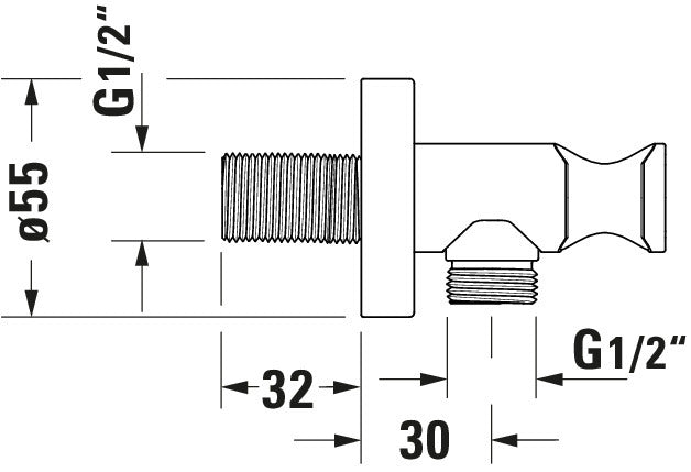 Duravit univerzální nástěnný koleno s držákem sprchy