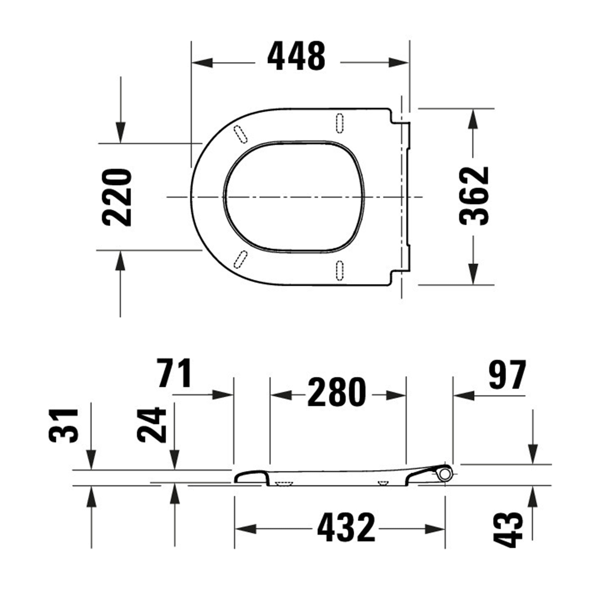 Duravit Univavo univerzální WC sedátko s pomalým sklápěním, kulaté