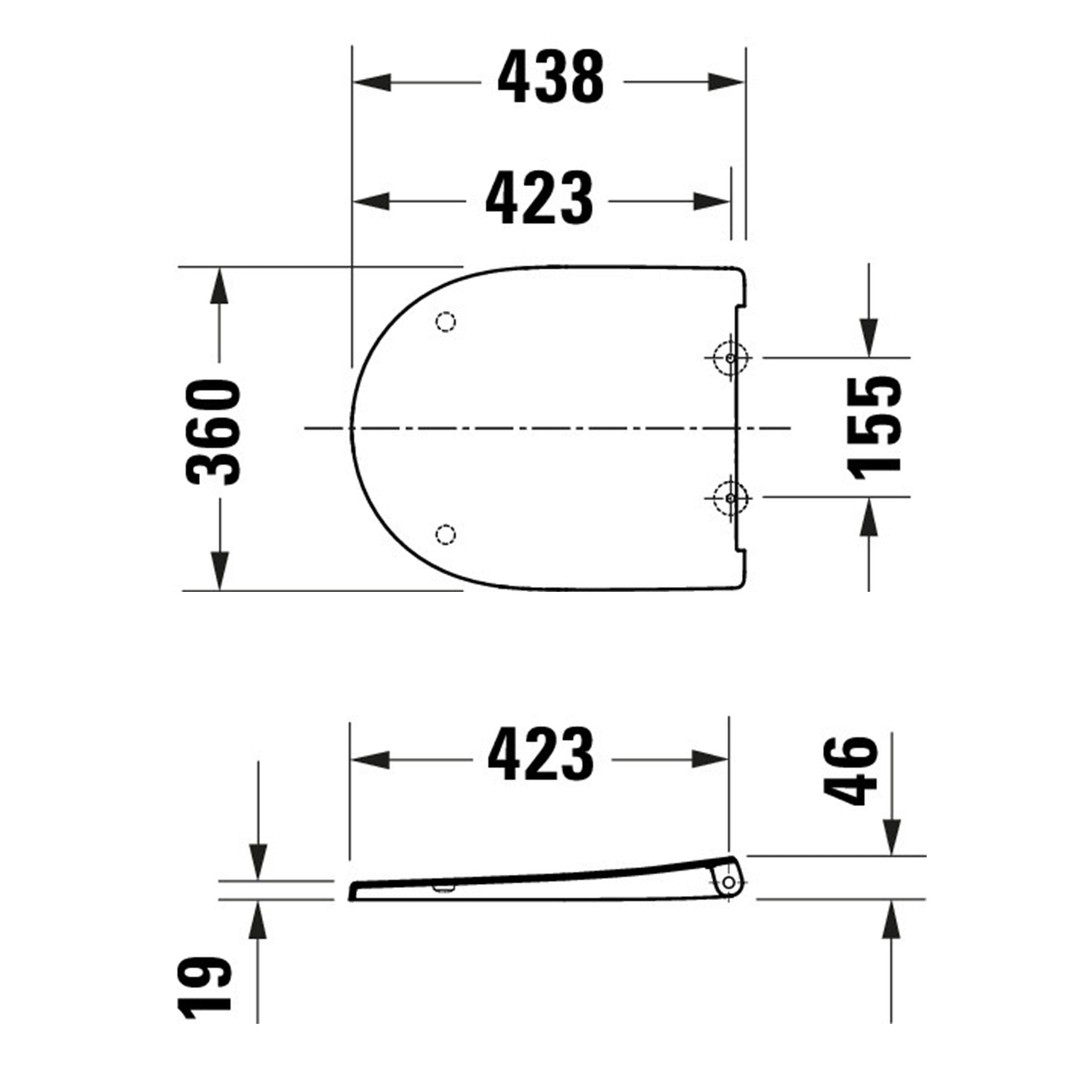 Duravit Univavo univerzální WC sedátko s pomalým sklápěním, oválné