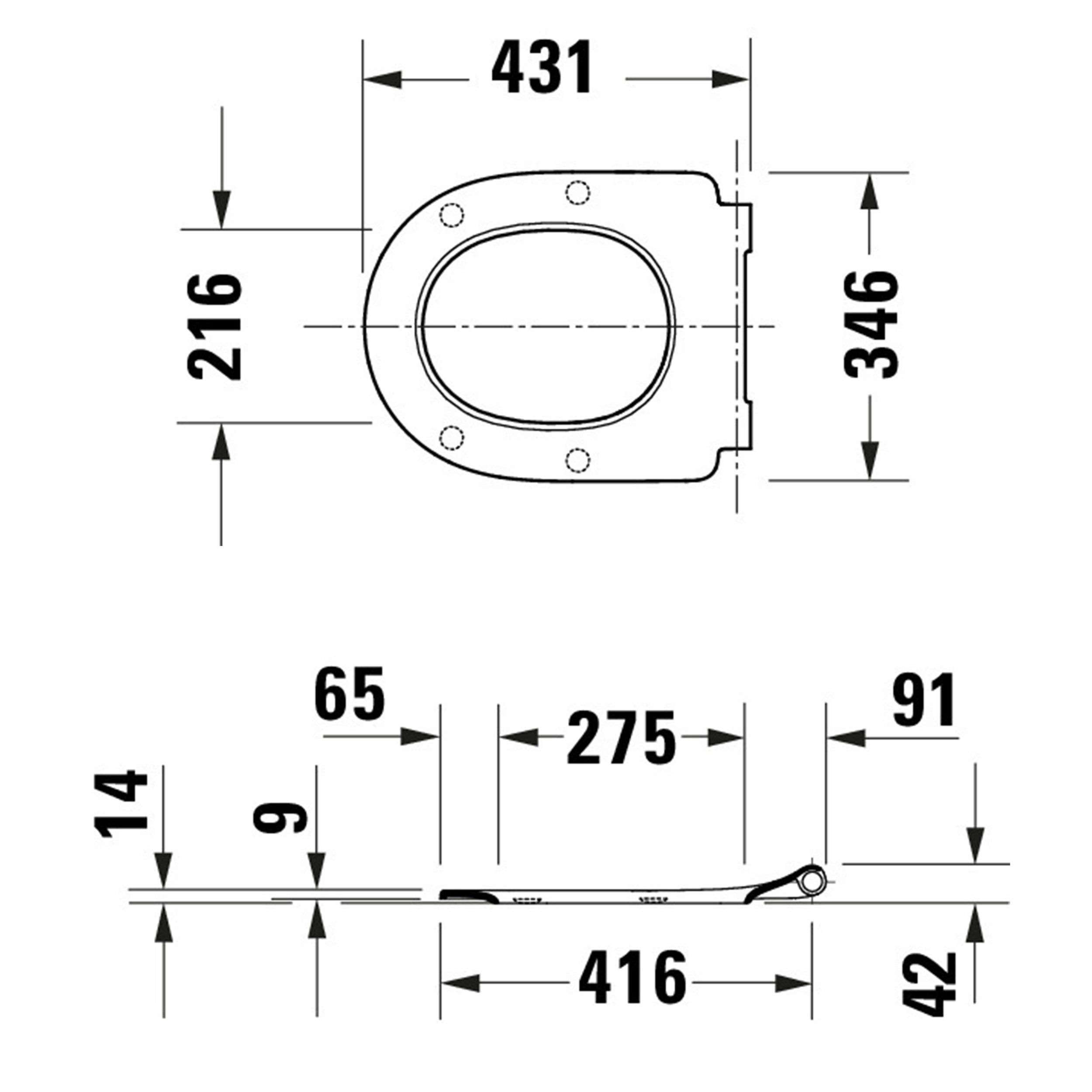 Duravit Univavo univerzální WC sedátko s pomalým sklápěním, oválné