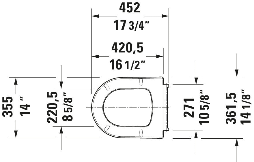 Duravit universell toalettsits med soft-close för ME by Starck