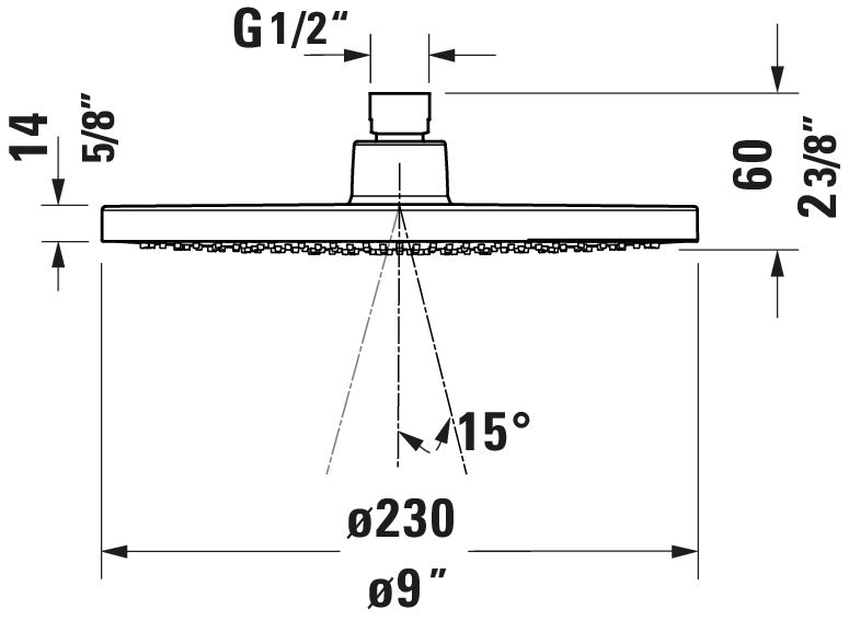 Duravit univerzální hlavová sprcha