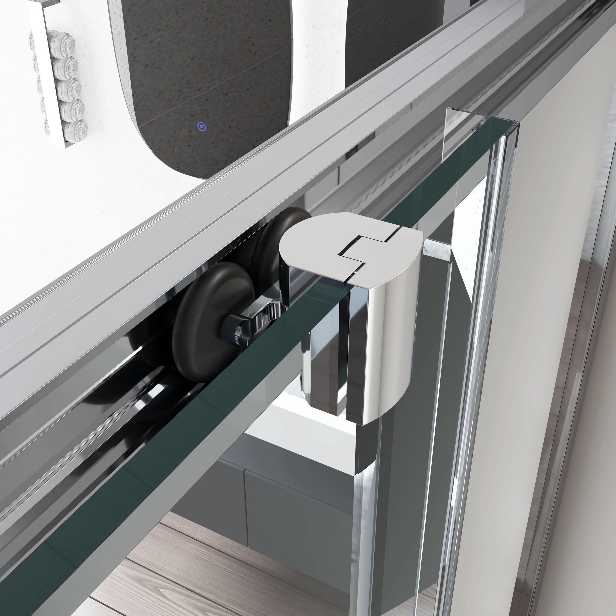 Rohový sprchový kout s posuvnými dveřmi NT504