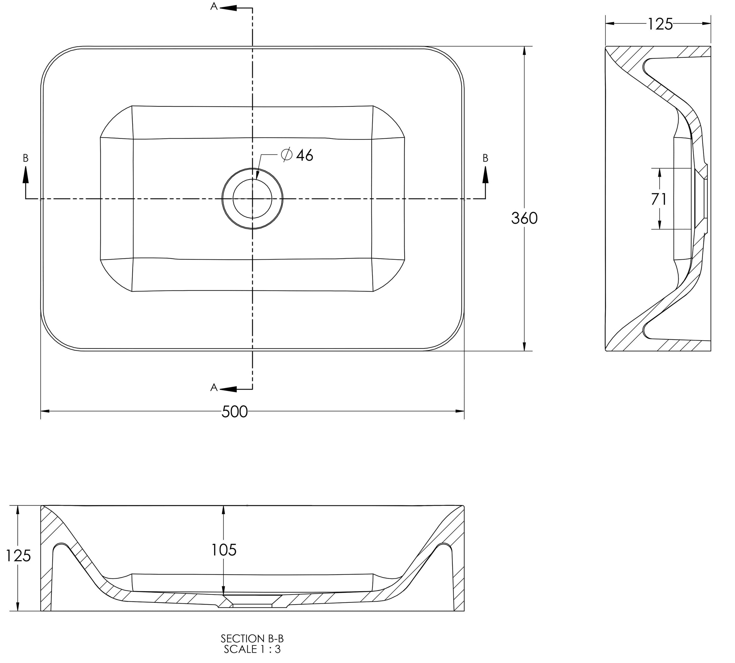 Umyvadlo na desku NT8566