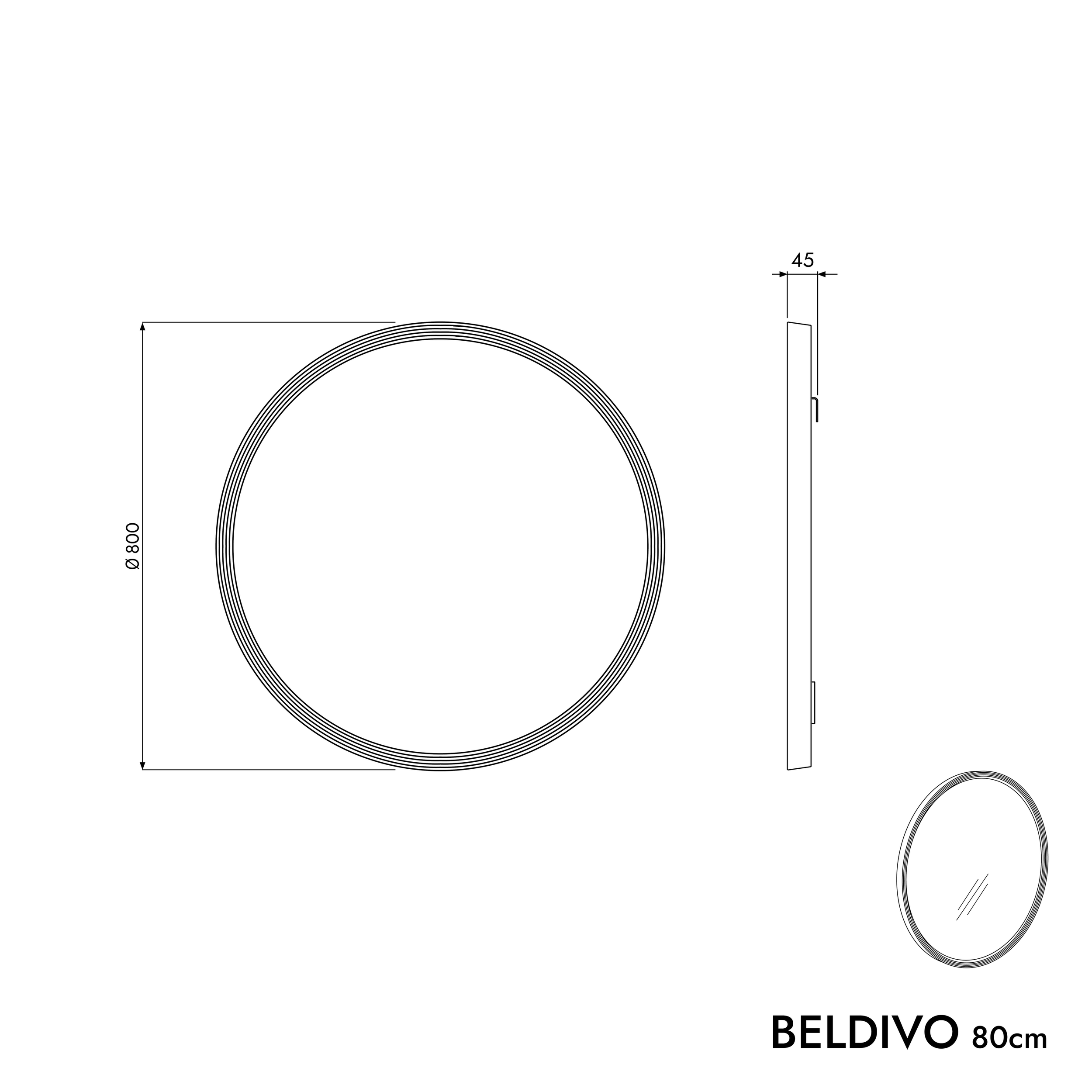 Koupelnový set BELDIVO 80 cm s umyvadlem