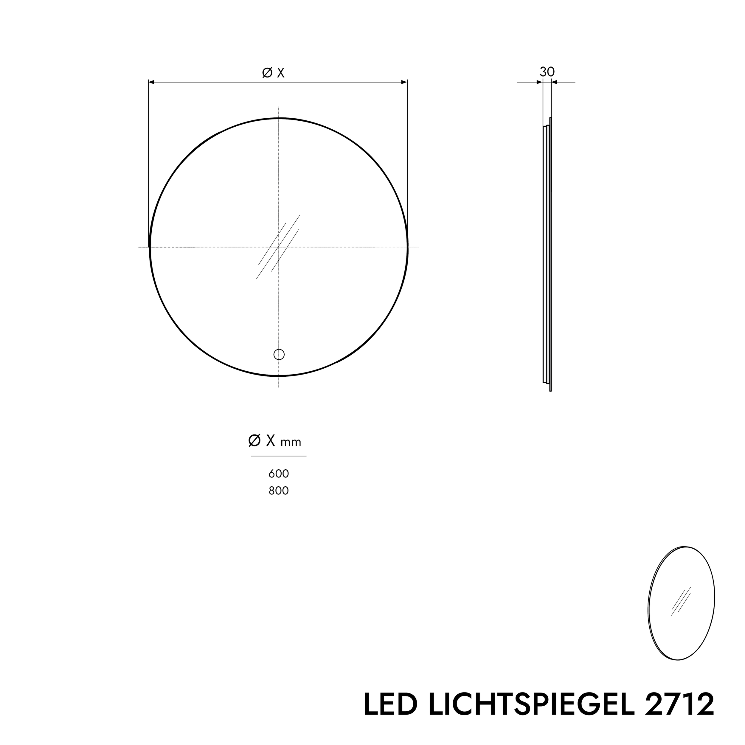 LED světelné zrcadlo 2712 - 2.0
