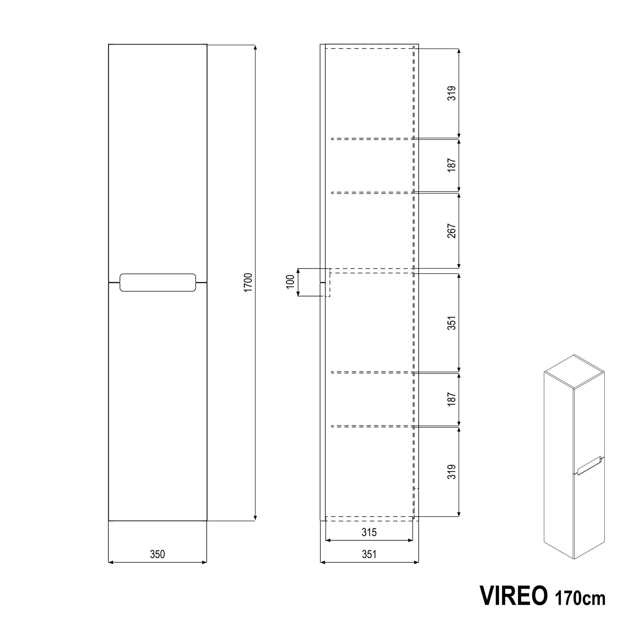 Koupelnový set VIREO 80 cm s umyvadlem