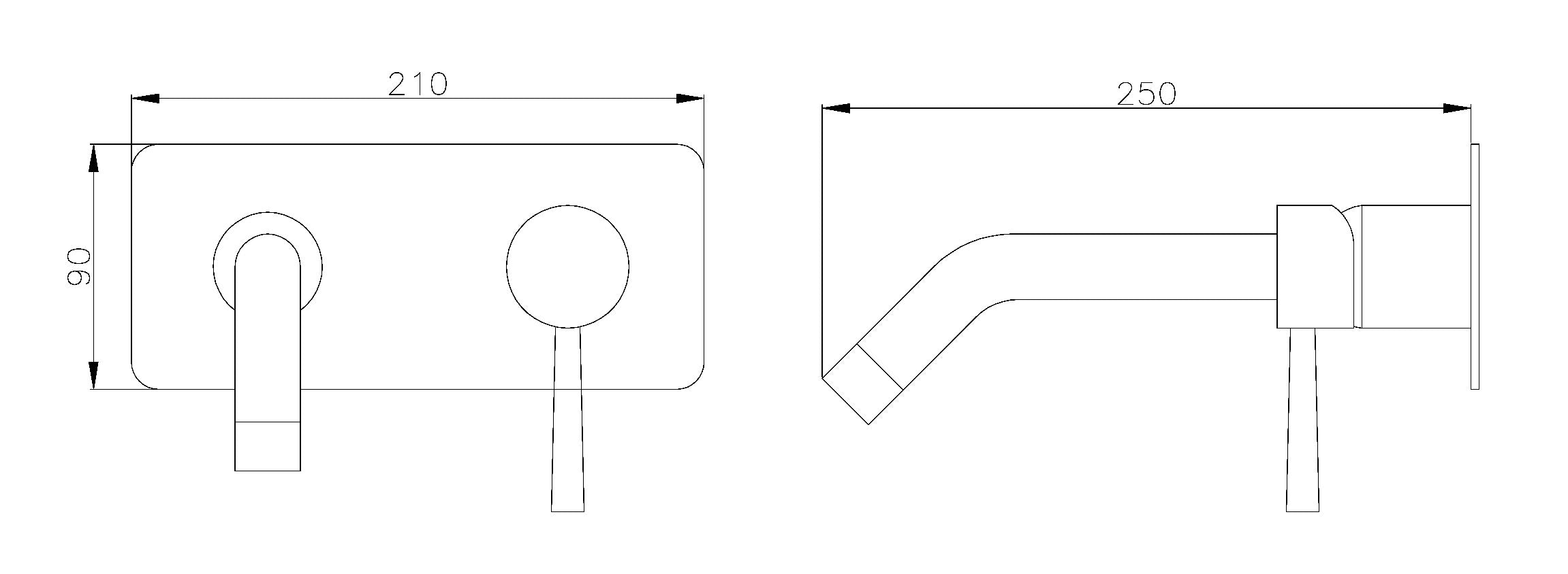 Podomítková armatura Koupelnová armatura Nástěnná armatura XX0539C