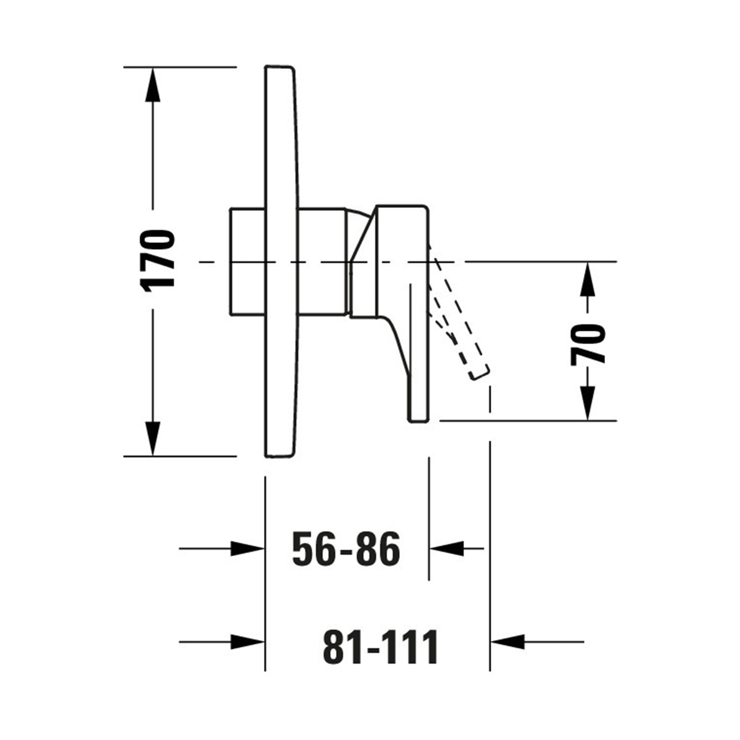 Podomítková sprchová baterie Duravit Tulum se sprchovou hlavicí