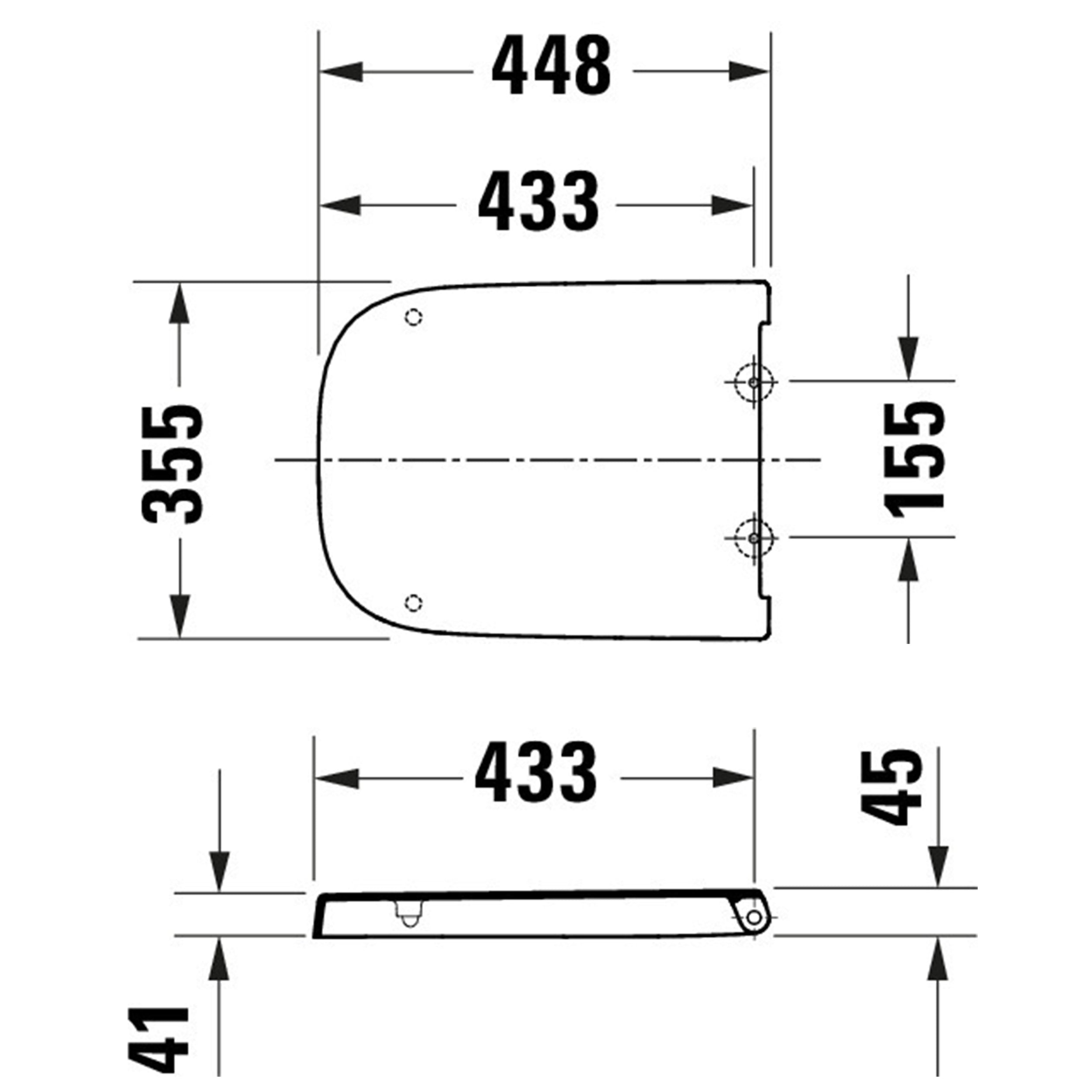 Duravit Univavo univerzální WC sedátko s pomalým sklápěním, hranaté