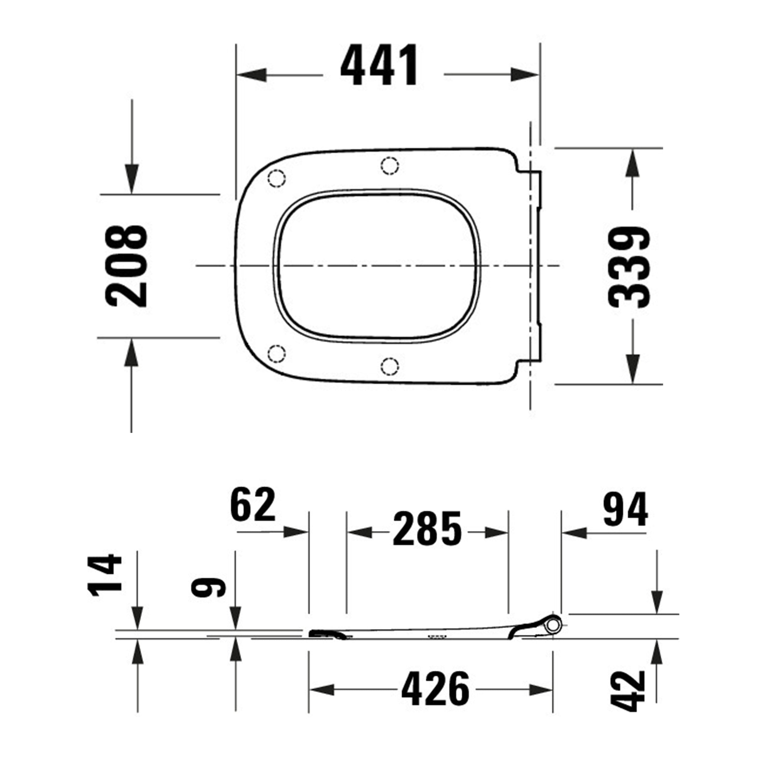 Duravit Univavo univerzální WC sedátko s pomalým sklápěním, hranaté