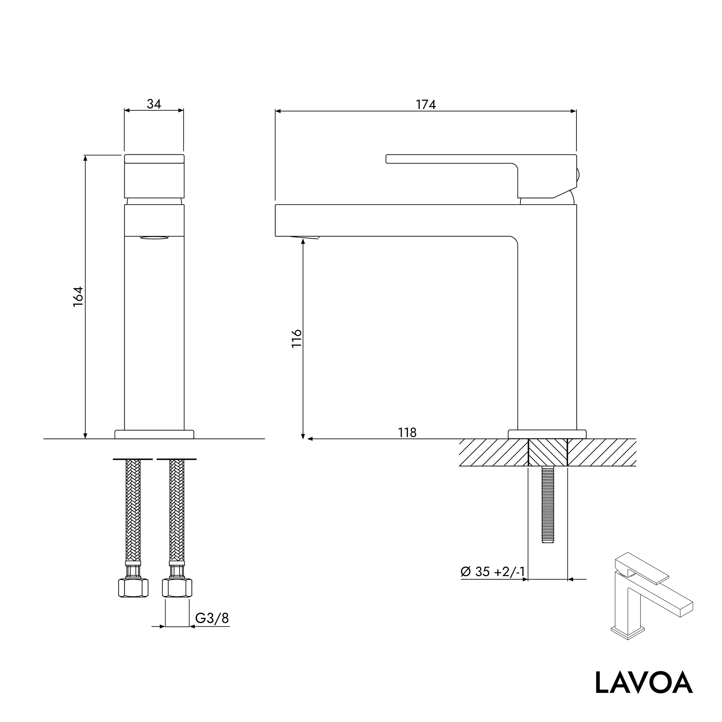 Umyvadlová baterie LAVOA