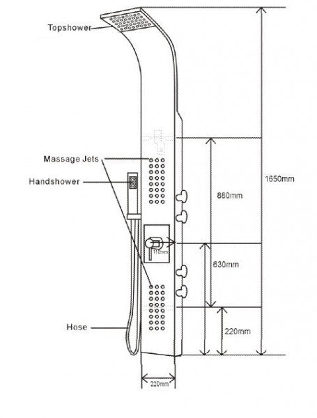 Sprchový panel s termostatem SEDAL 8815