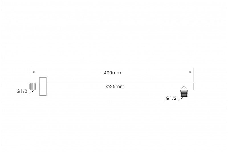 Sprchové rameno 2633B - 40 cm - černé