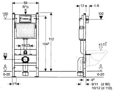 Geberit DUOFIX BASIC 112 cm, SPK UP100 + DELTA 35 bílá + zvukově izolační sada