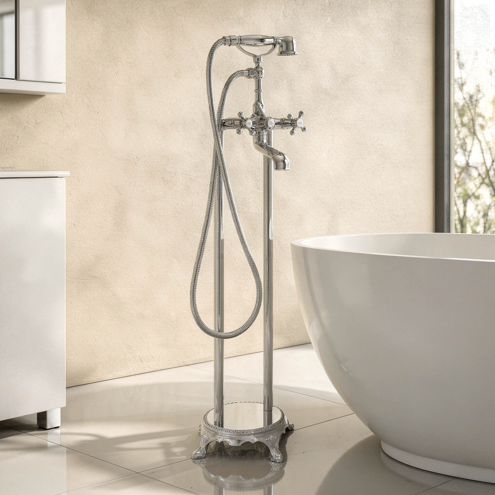 Volně stojící vanová baterie 1414 - kulatá