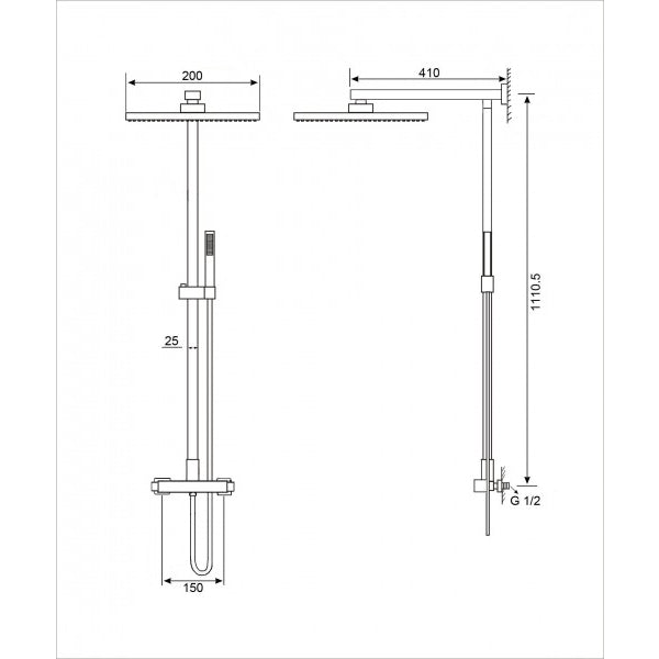 Sprchový systém 8921C Basic se SEDAL-termostatem