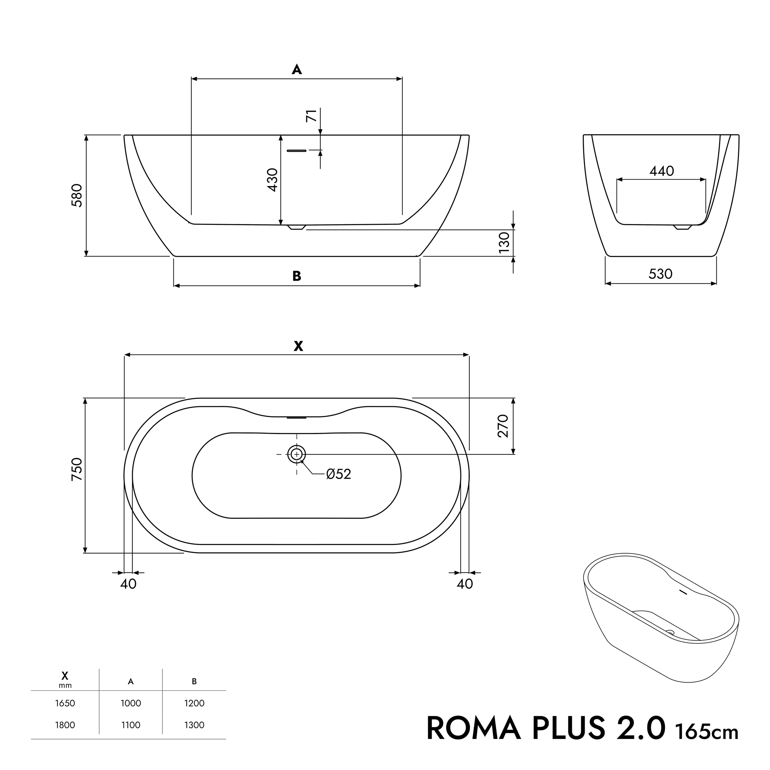 Volně stojící akrylová vana ROMA PLUS 2.0 - 165 x 75 x 58 cm - bílá matná







Volně stojící akrylová vana ROMA PLUS 2.0 