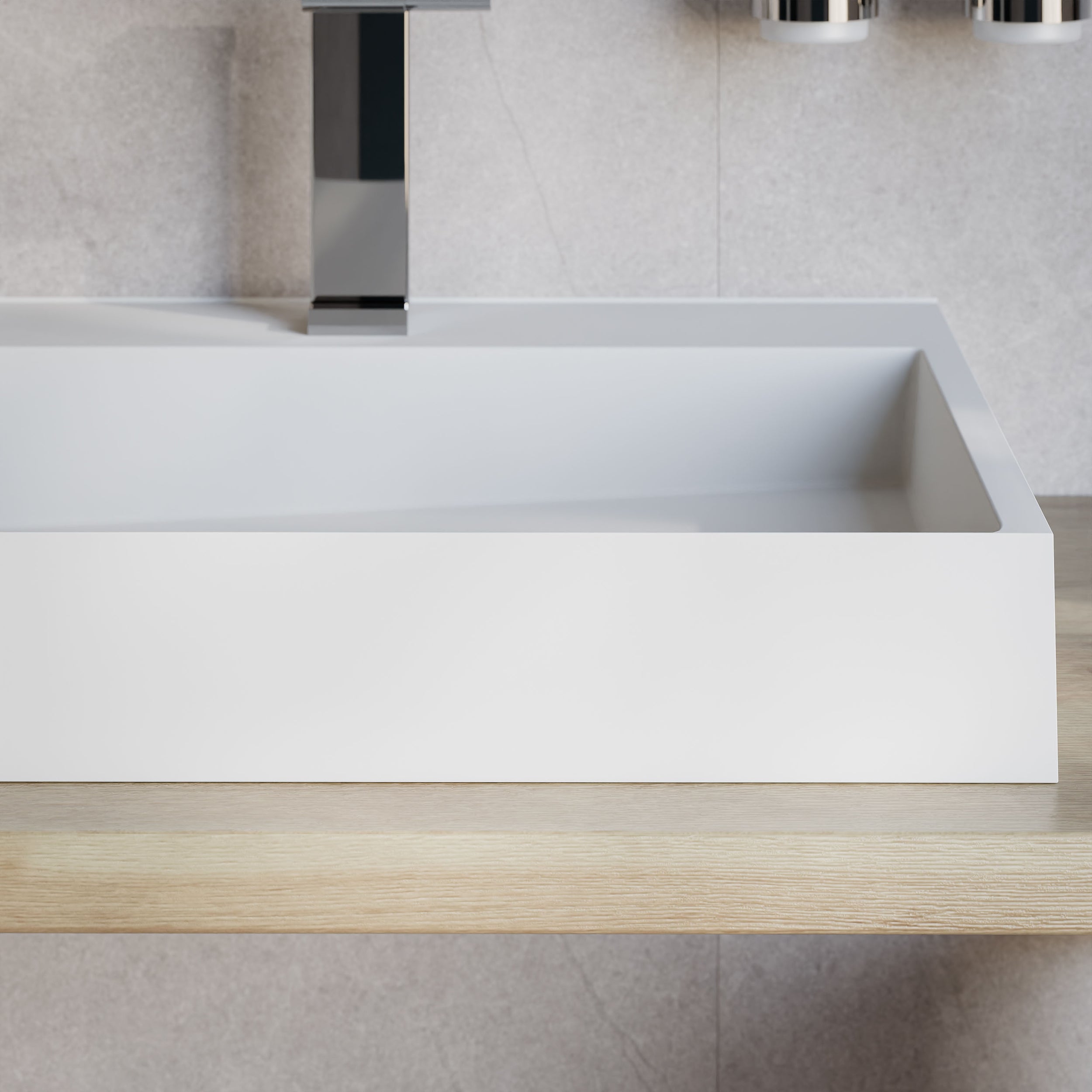Umyvadlo BS6001 nástěnné i na desku - šířka 120 cm - 2 otvory pro baterie - bílá