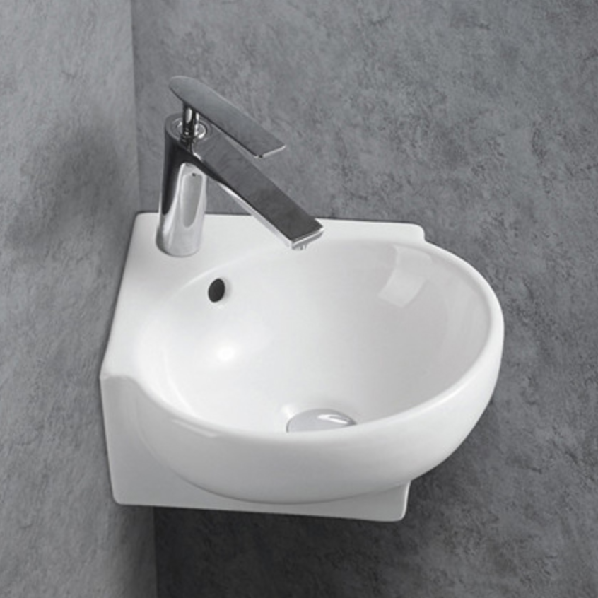 Rohové keramické závěsné umyvadlo KW198A na WC pro hosty