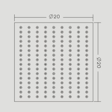 Sprchová hlavice z nerezové oceli DPG2023 super flat v bílé matné barvě