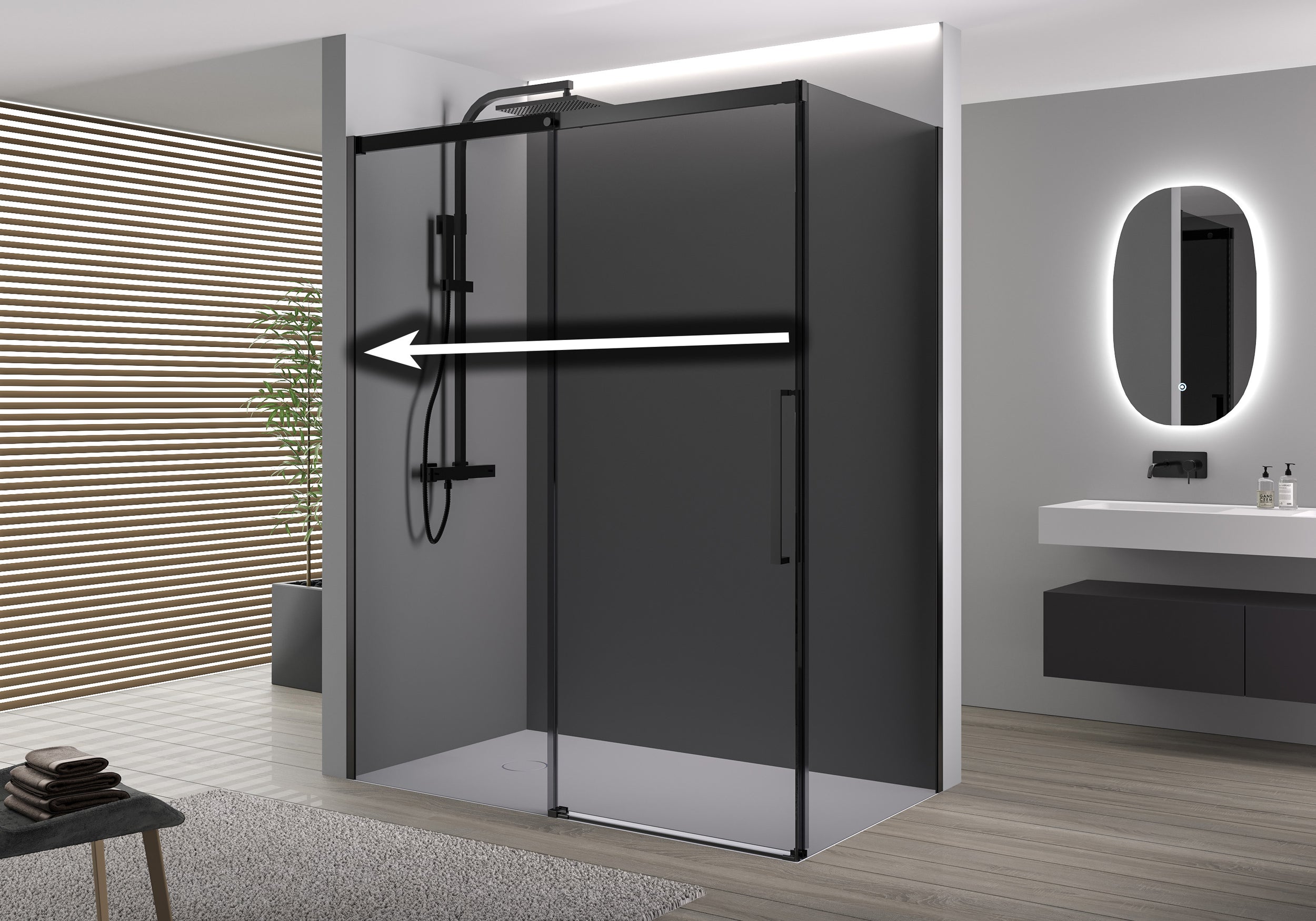 Rohový sprchový kout s posuvnými dveřmi Soft-Close DX906 FLEX