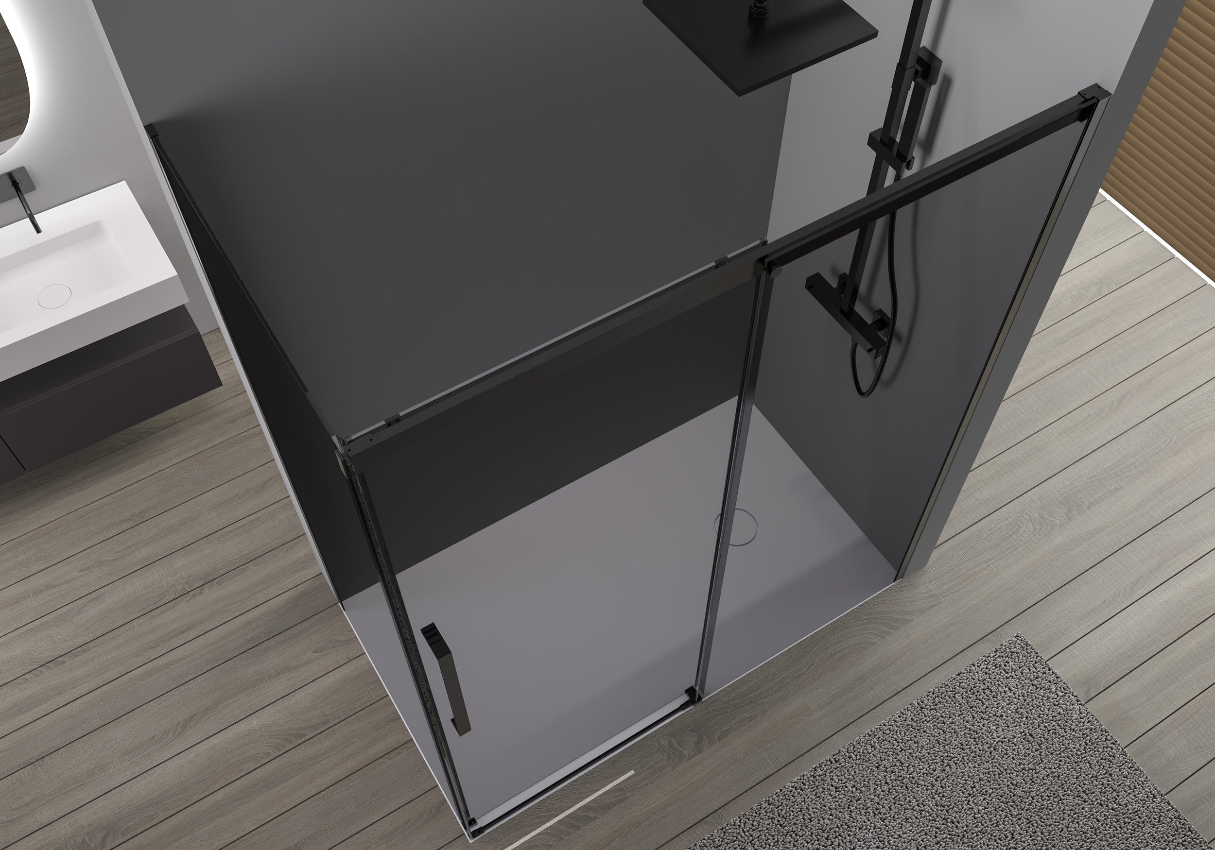 Rohový sprchový kout s posuvnými dveřmi Soft-Close DX906 FLEX