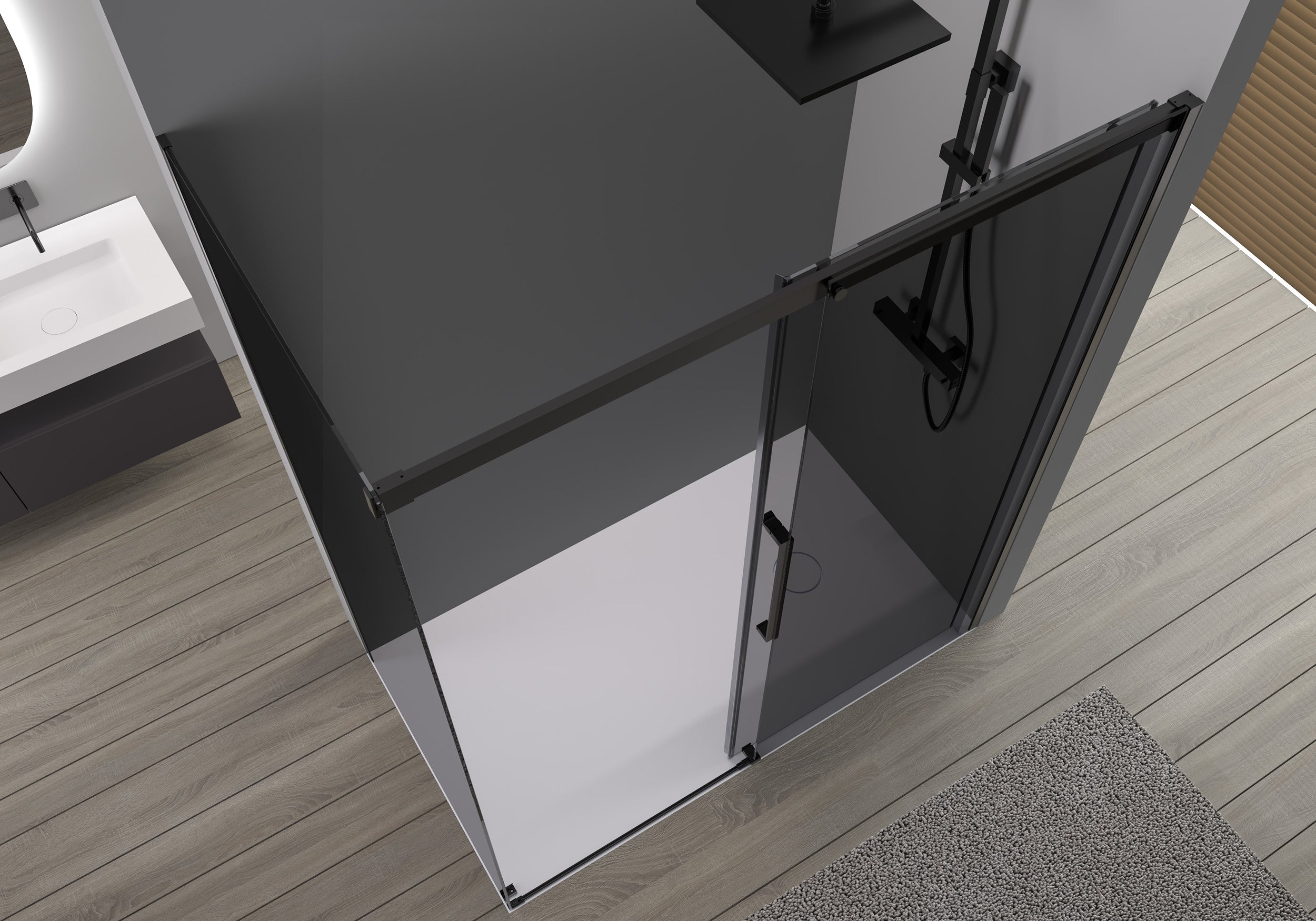 Rohový sprchový kout s posuvnými dveřmi Soft-Close DX906 FLEX