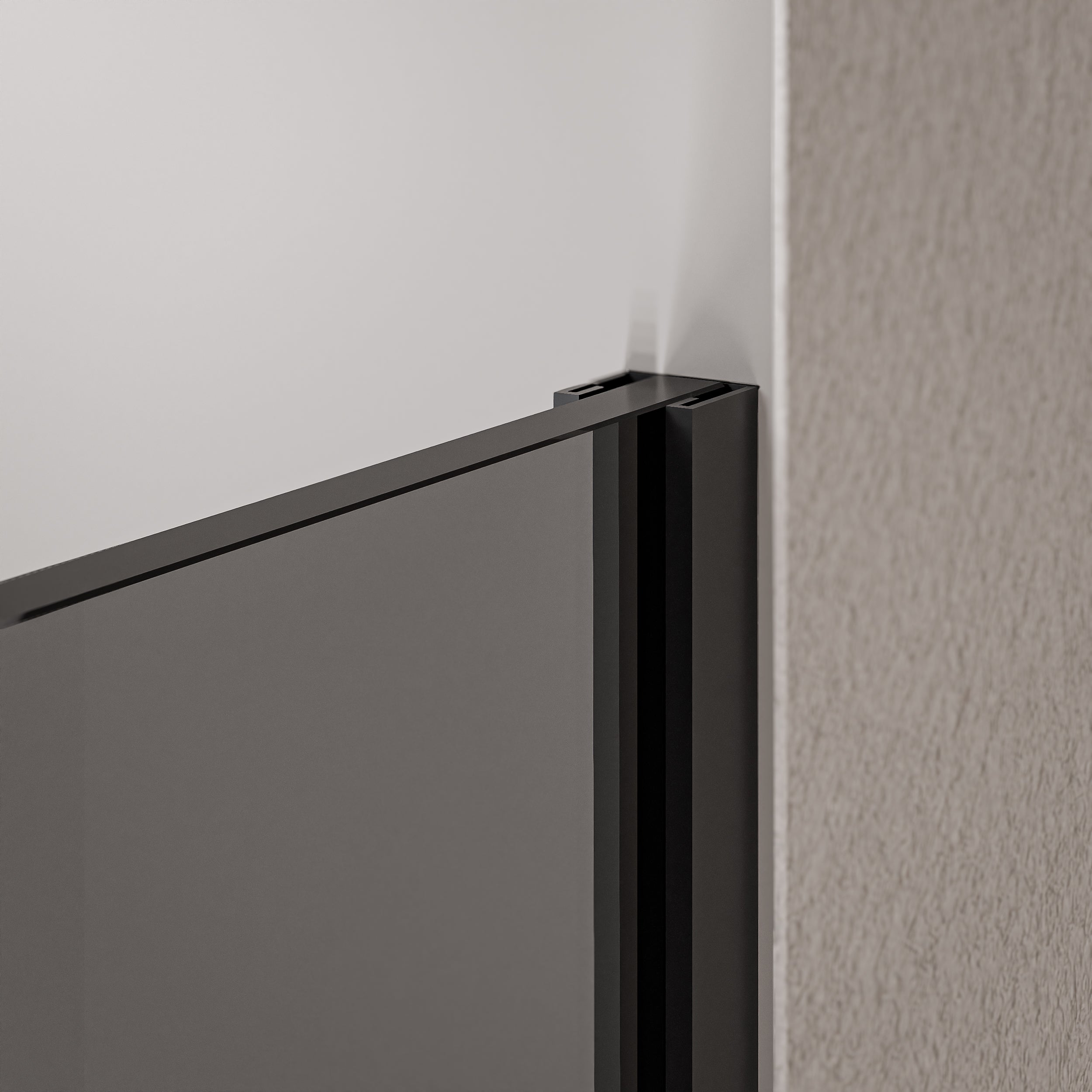 Sprchová zástěna Walk-In EX102 - 10mm šedé sklo - Nano ochrana - profil černý mat - různé šířky