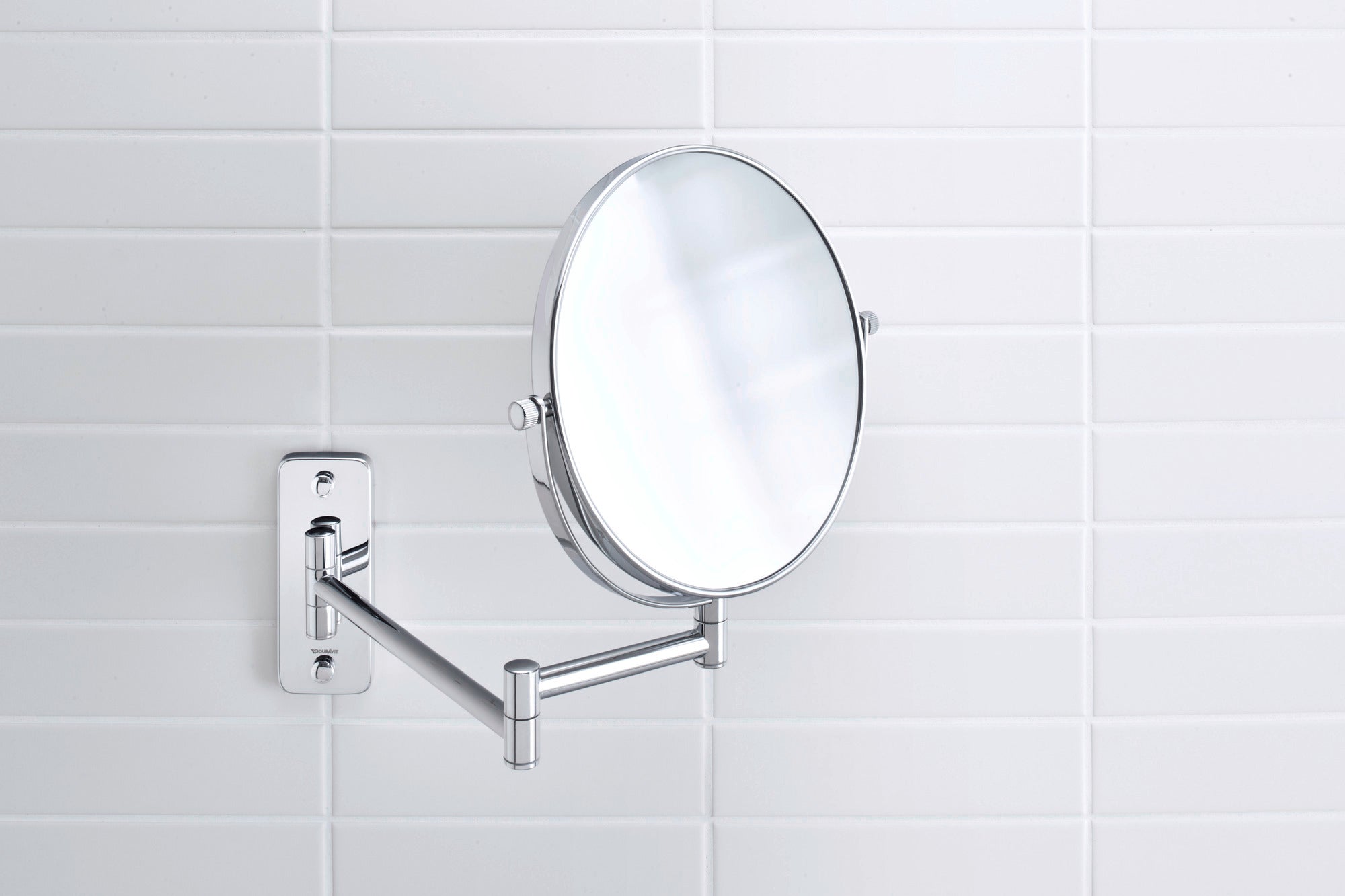 Duravit D-Code toaletní zrcadlo, otočné, Ø 20 cm, chrom