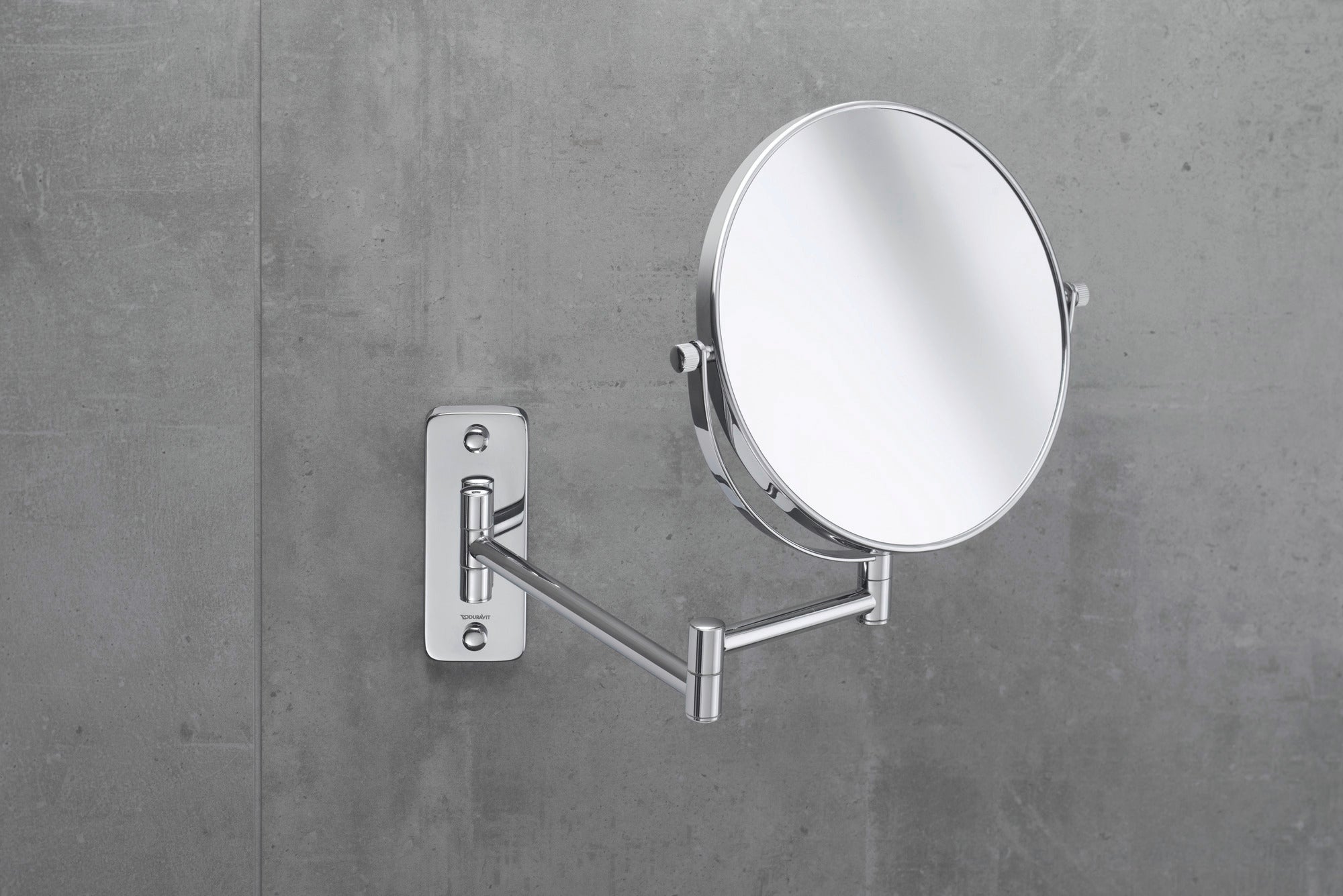 Duravit D-Code toaletní zrcadlo, otočné, Ø 20 cm, chrom