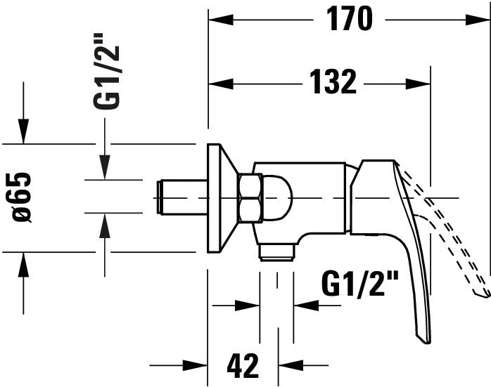 Duravit DuraVelez sprchová baterie, povrchová montáž, 1 spotřebitel, chrom