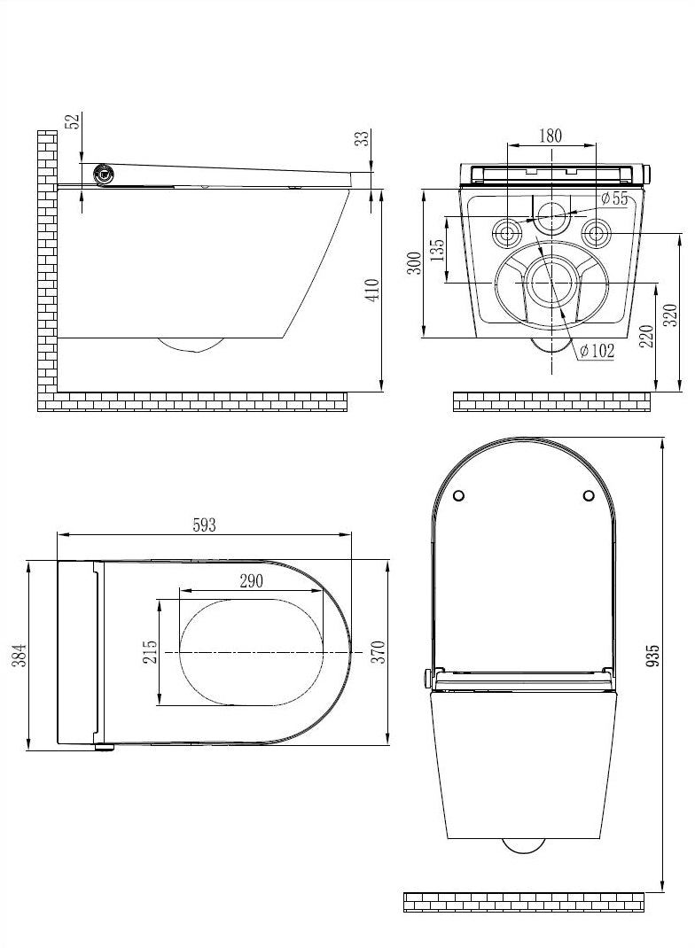 Sprchovací WC BERNSTEIN PREMIUM 1102