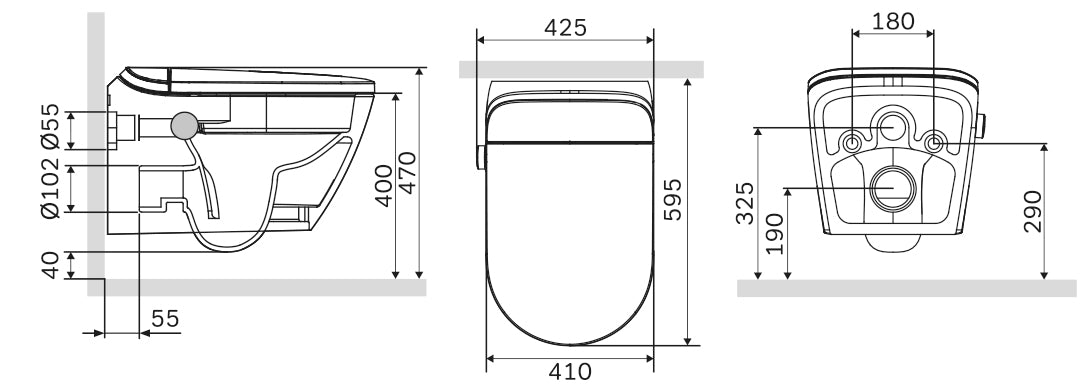 Sprchovací toaleta T640 PRO Bílá