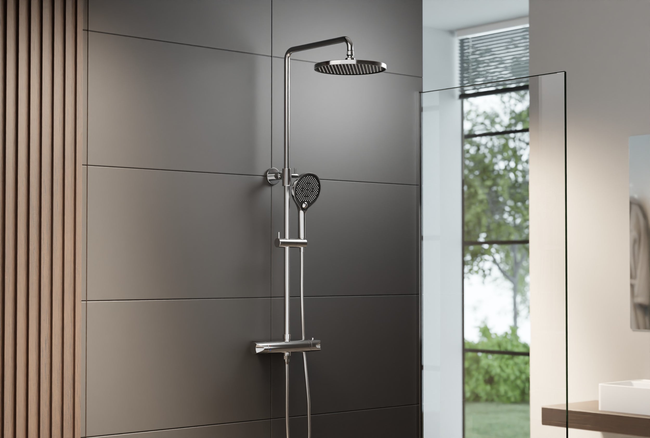 Designová sprchová sloupová termostatická baterie 8221 BASIC