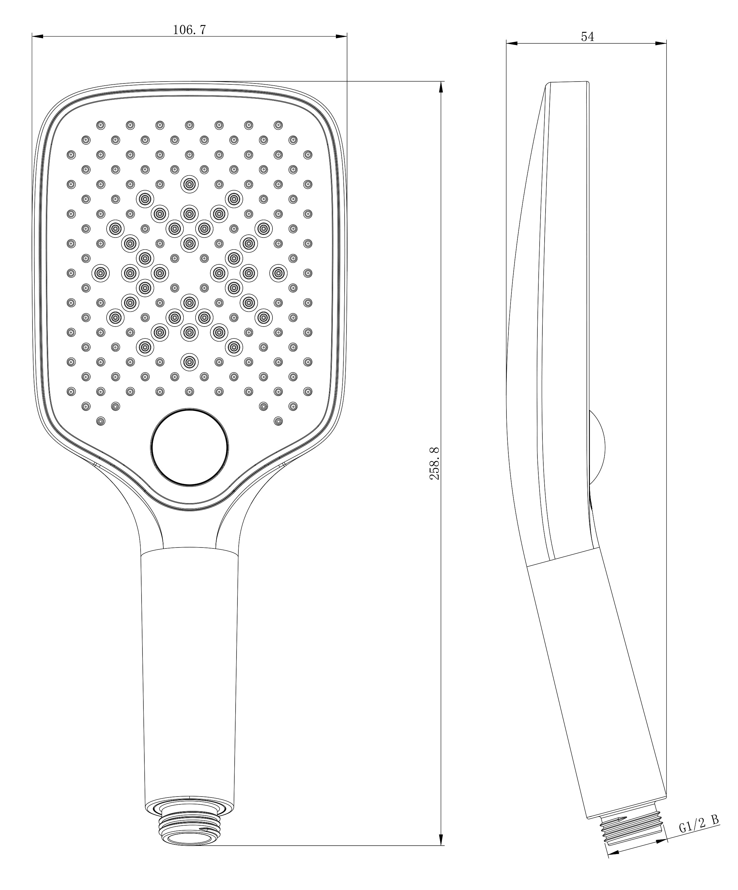 Sprchový set s termostatem 3011 PRO Black - včetně ruční sprchy a dešťové hlavice