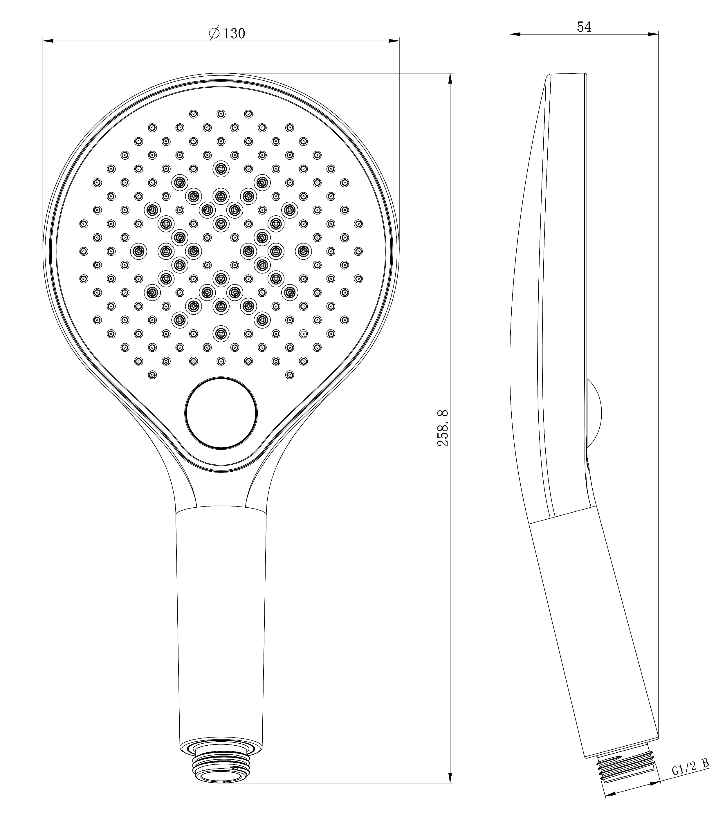 Sprchový set s termostatem 8821 - včetně ruční sprchy a dešťové hlavice