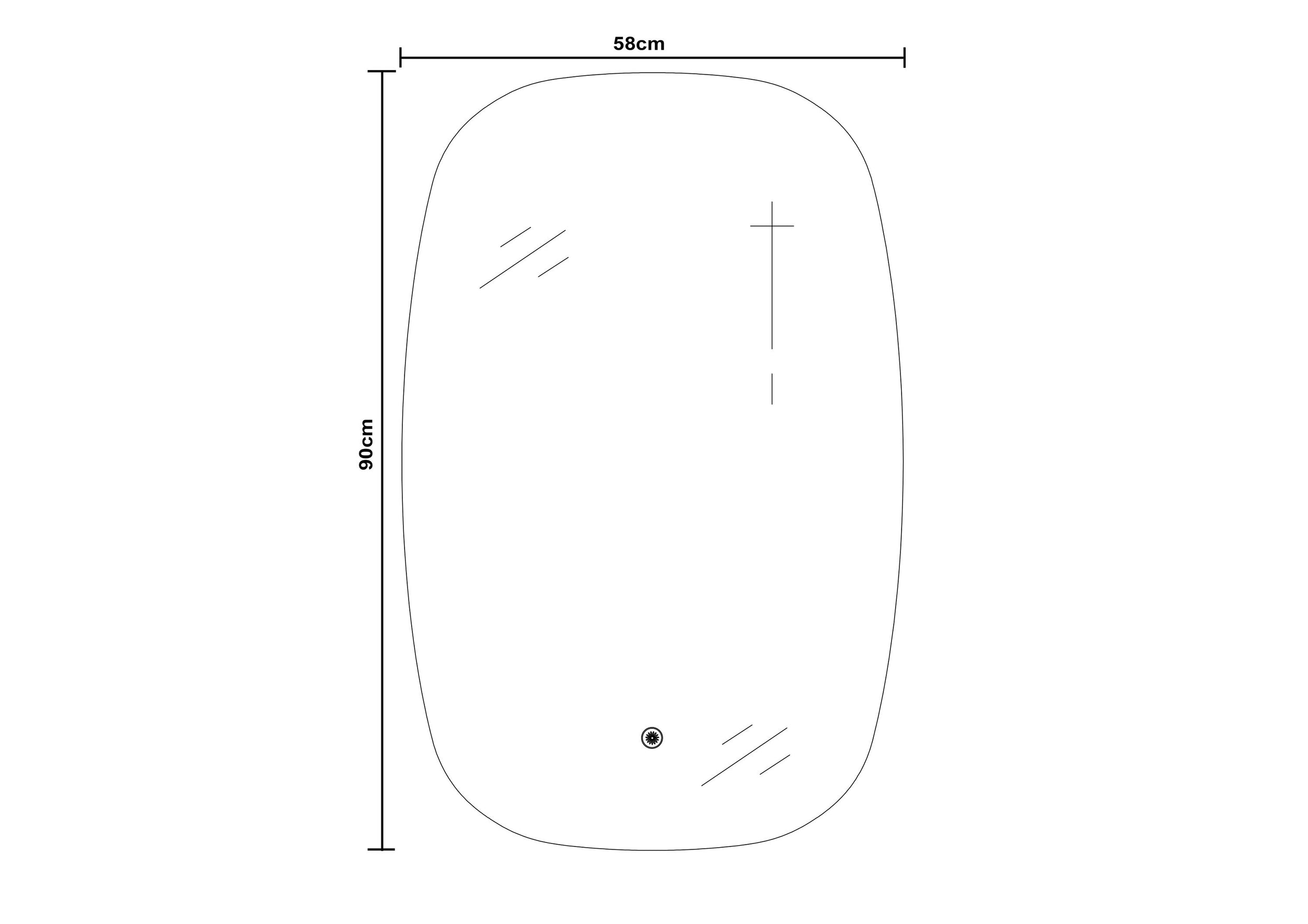 Zrcadlo s LED osvětlením INALCO - vyhřívané zrcadlo - 58 x 90 cm