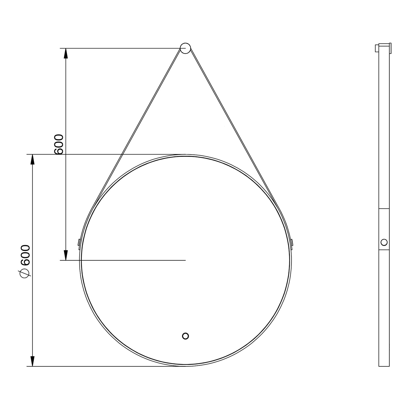 LED osvětlené koupelnové zrcadlo 2884 s vyhříváním zrcadla a nastavením teplého/studeného světla - kulaté Ø 60 cm 