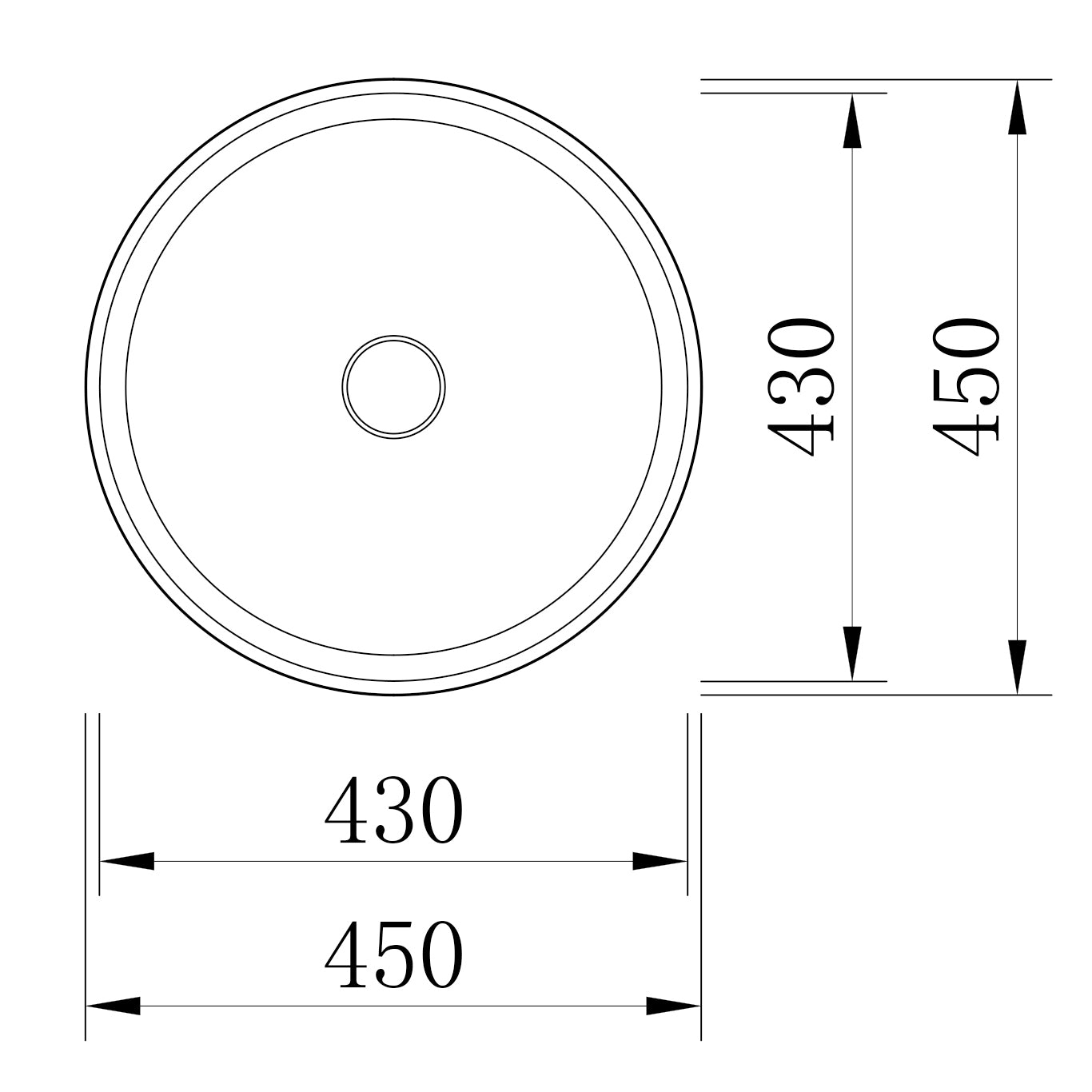 Umyvadlo na desku NT2420 - minerální odlitek - 45 × 45 × 10 cm - šedá matná imitace betonu