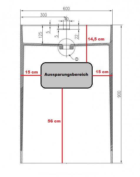 Volně stojící umyvadlo PB2022 - minerální odlitek - 60 x 42 x 90 cm - bílá