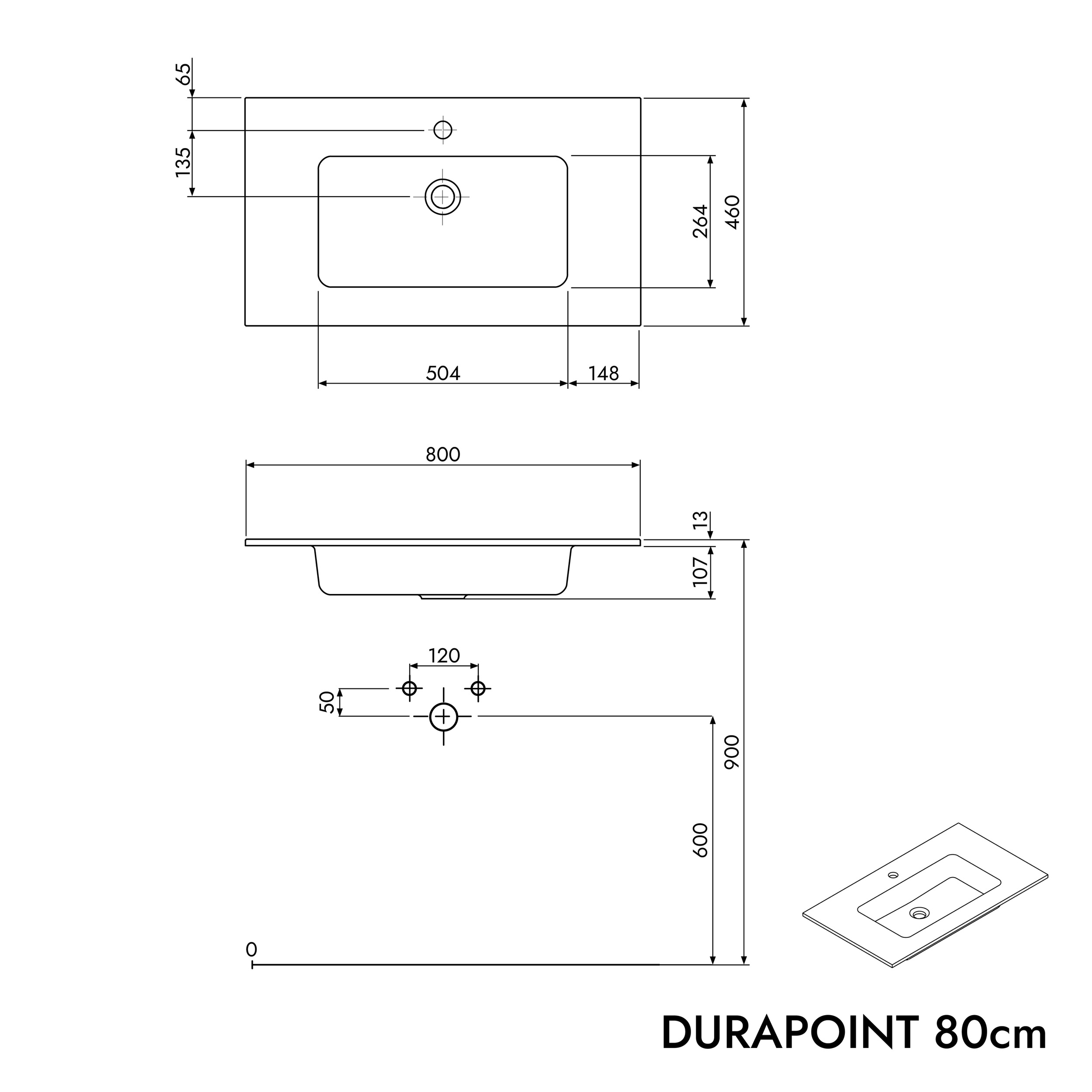 Duravit umyvadlo s umyvadlovou skříňkou TIM 80 cm