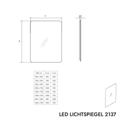 LED světelné zrcadlo 2137