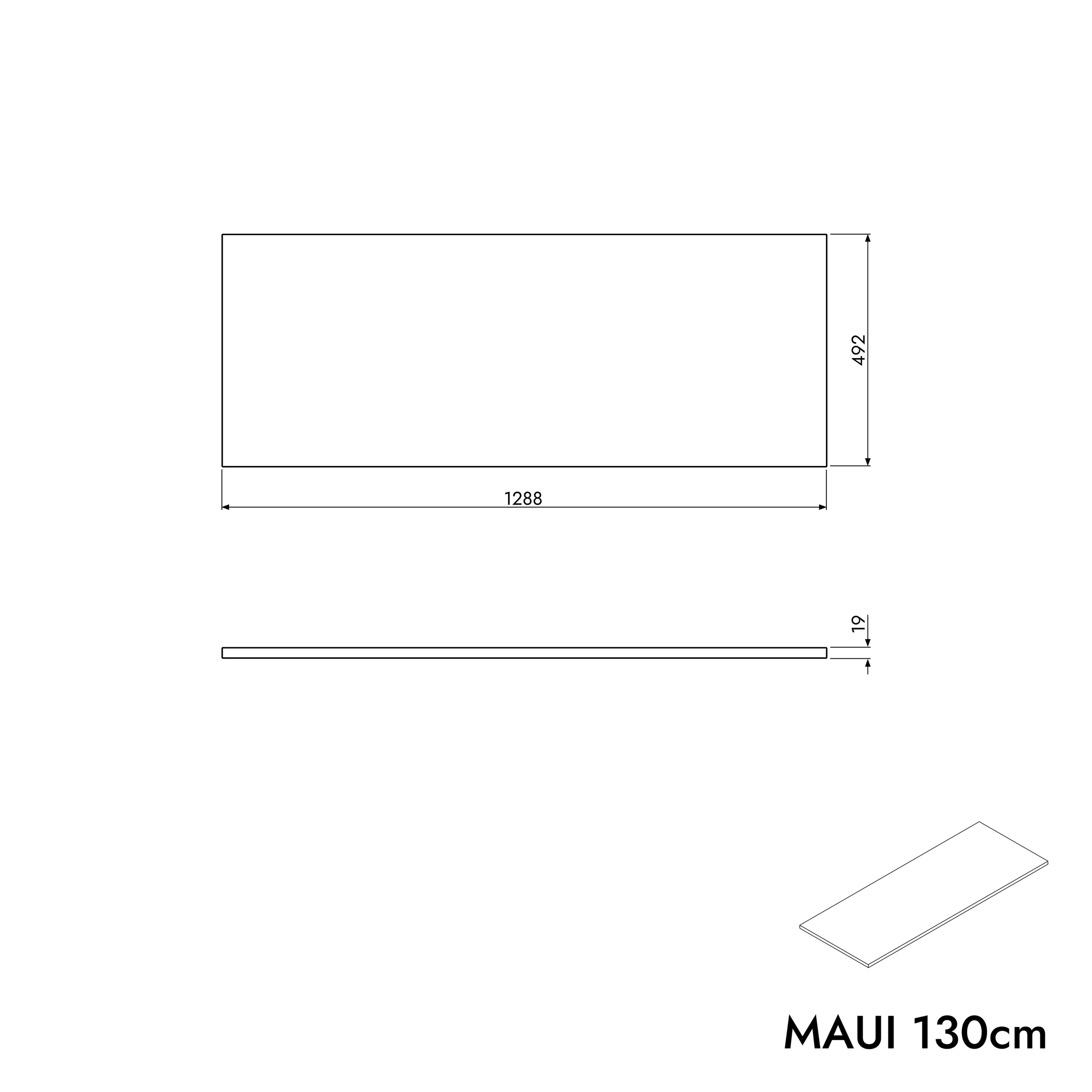 Skříňka pod umyvadlo MAUI 130 cm